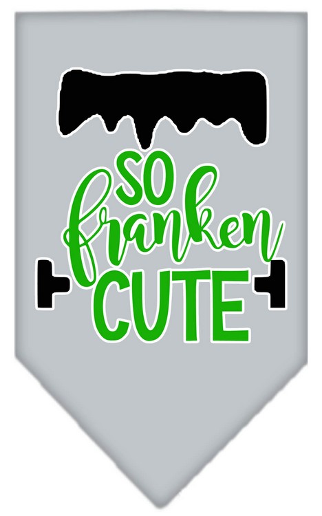 So Franken Cute Screen Print Bandana Grey Large